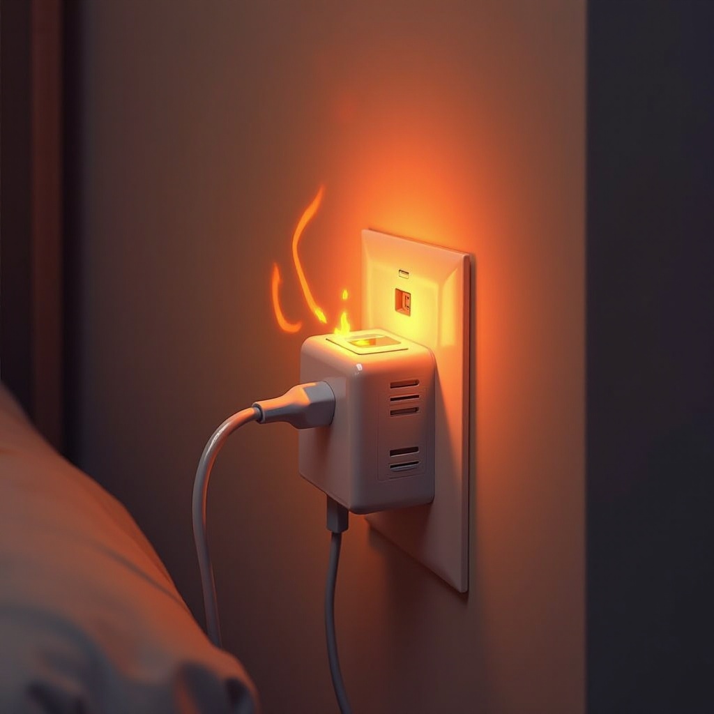 pengisi daya ponsel sangat panas