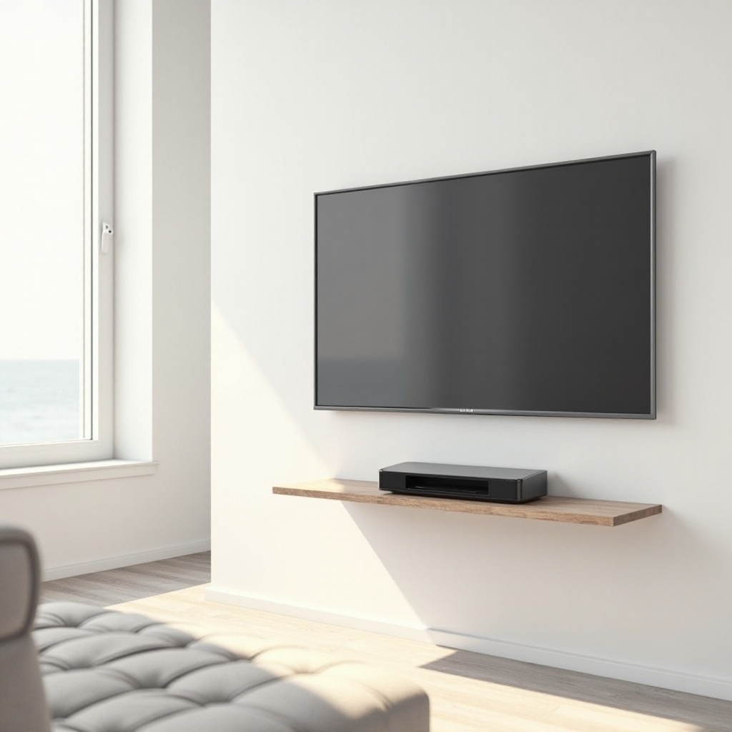 tv-muurbeugel met kabelkastplank