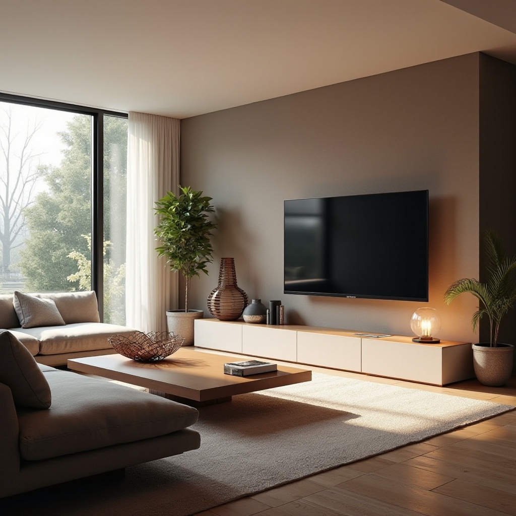 中央スタンド付きスマートTV