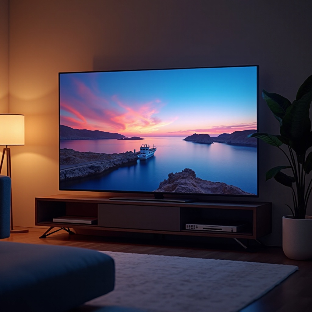 smart TV ze środkową podstawą