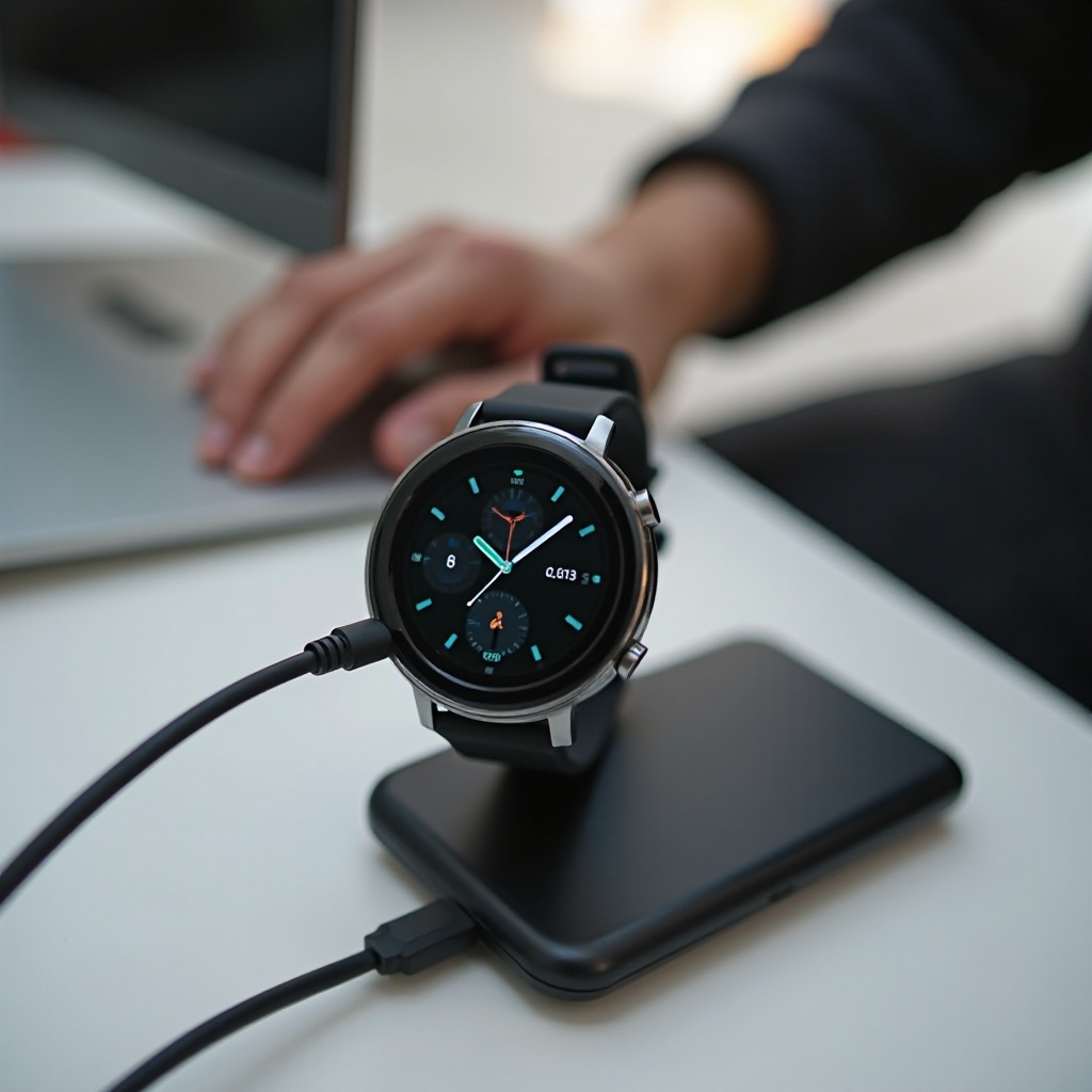 hoe een sportieve smartwatch op te laden