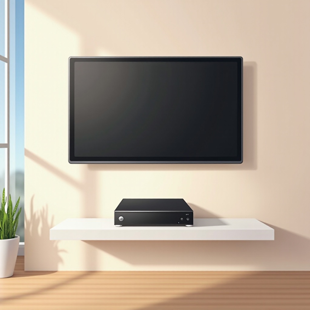 케이블 박스 선반이 있는 TV 벽 마운트