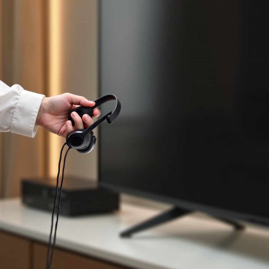 how to plug headphones into tv