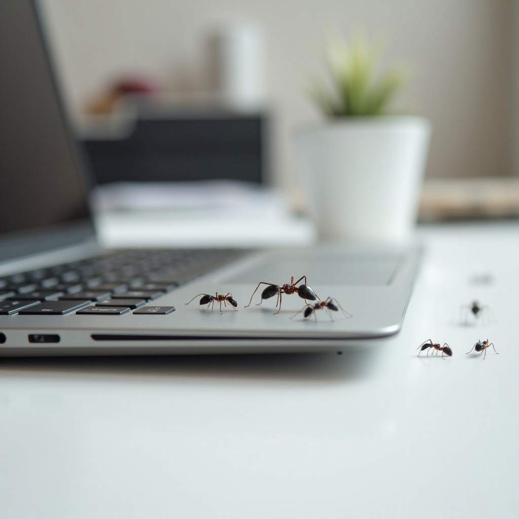 jak usunąć mrówki z wnętrza laptopa